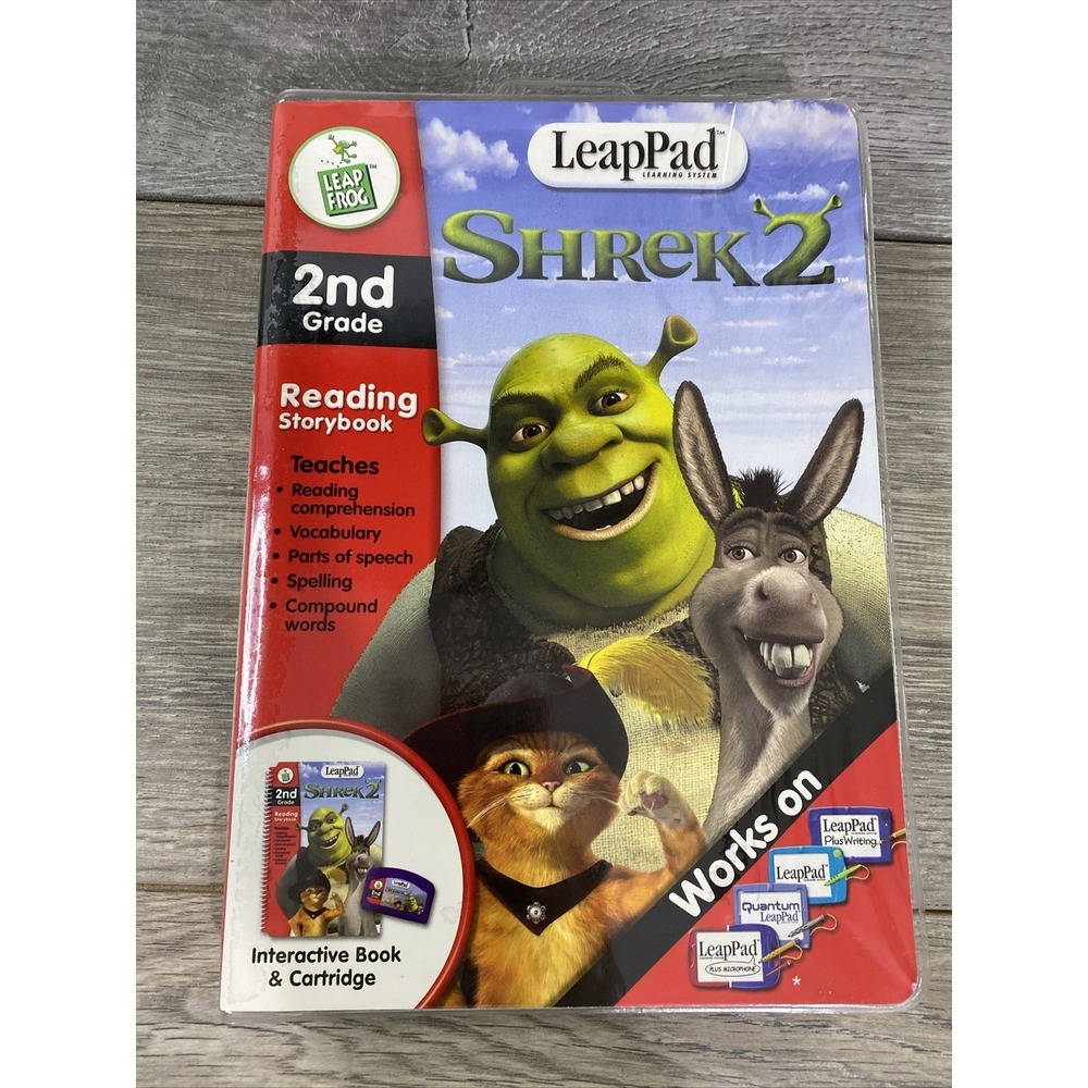 LeapFrog LeapPad Shrek 2 2nd Grade Reading Storybook and Cartridge 2004 30277